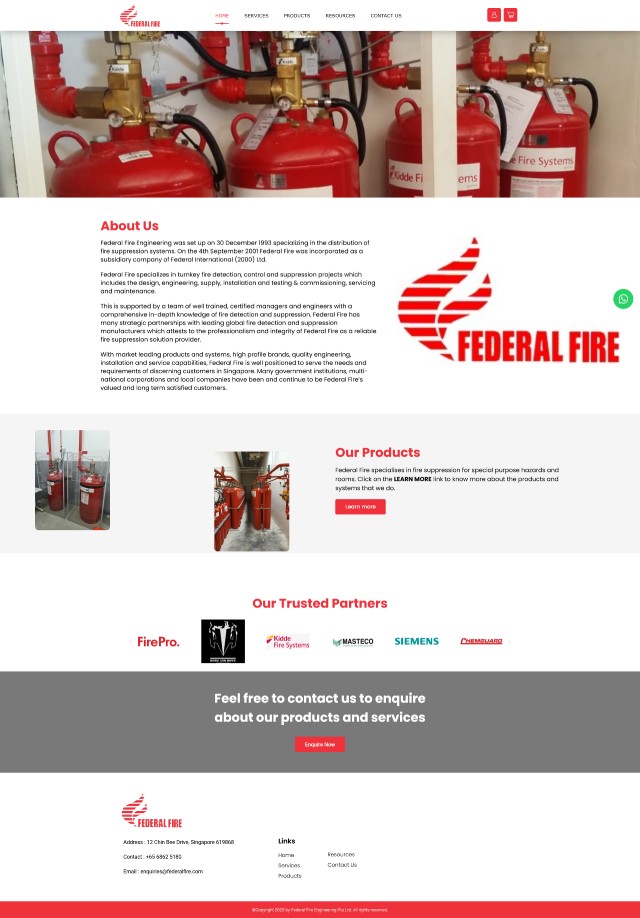 Fedeal Fire Web page