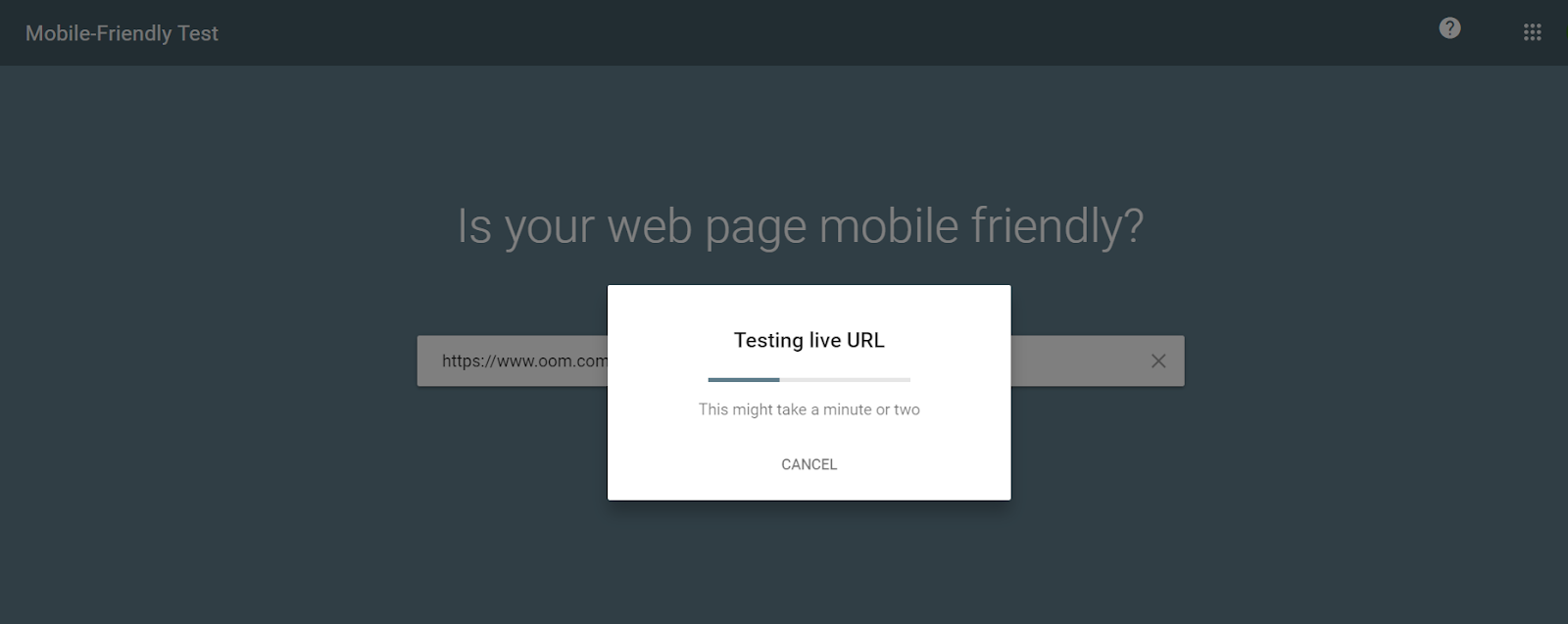 Google Mobile-Friendly Test Tool Dashboard