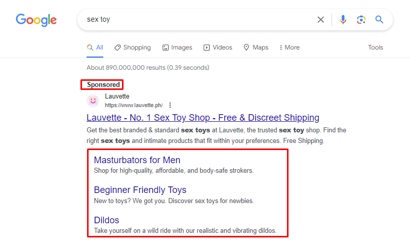 Example Of Ad Extension